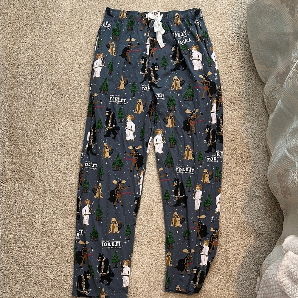 Mens Gray Forest Animal Print Lounge Pants Star Wars Alaska